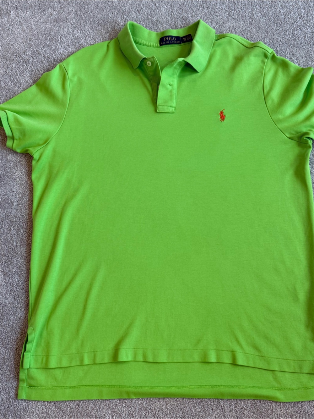 Men’s Polo Ralph Lauren Neon Green Classic Fit Polo Shirt XL